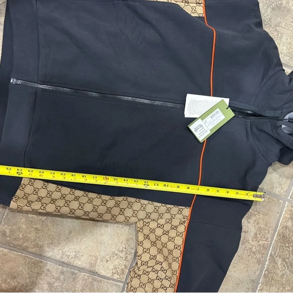 Men’s Gucci, cotton jersey, zip jacket/hoodie signature GG supreme size large